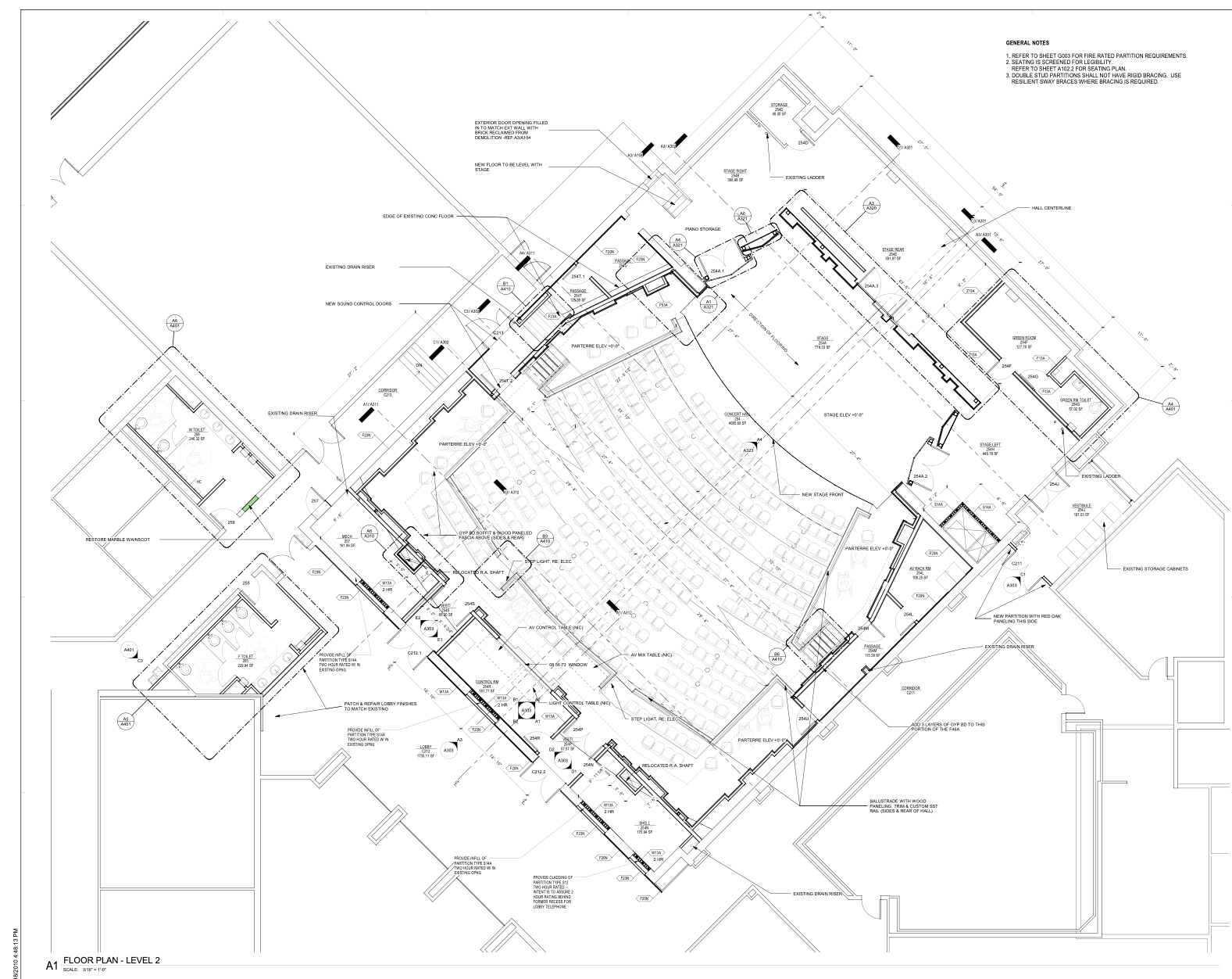 Design drawings for halls.